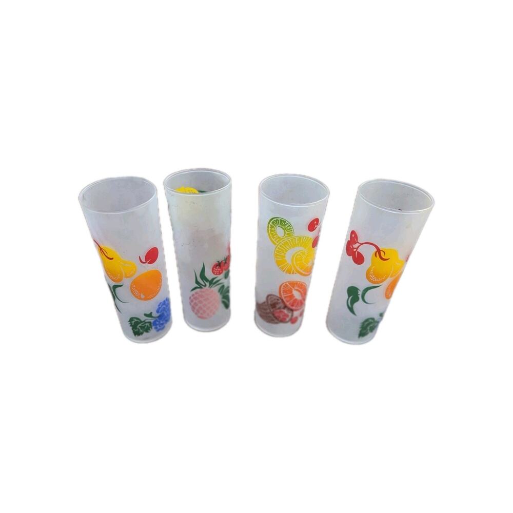 Vintage Federal Frosted Tom Collins Zombie Fruit Glass MCM 6 3/4 "